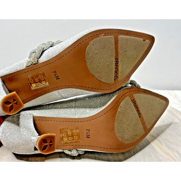 J. Renee Nyomee Silver Sparkle Pumps 7.5M - Picture 9 of 10